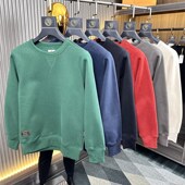 高克重全棉 摇粒绒 秋冬男士 柜600 纯色基础百搭圆领长袖 卫衣