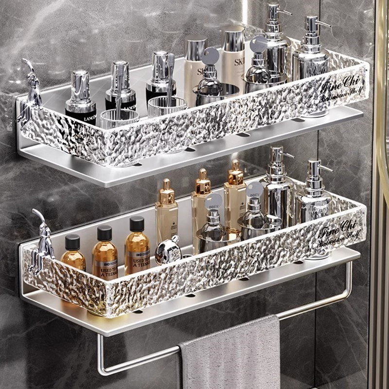 德国卫生间置物架浴室银色u亚克力架子洗手间洗澡间洗漱台收纳架