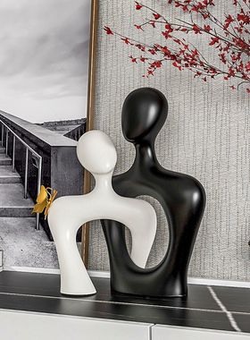北欧抽象人物艺术摆件客厅家居小众工艺品创意现代简Y约情侣装饰