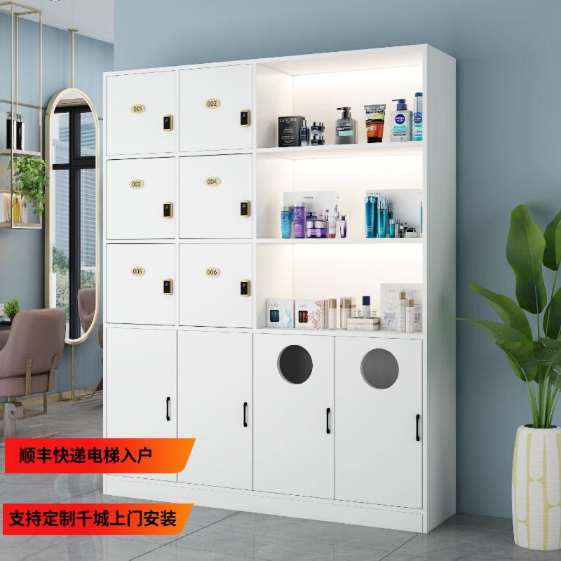 美发店顾客存包柜毛巾柜一体美容院更衣柜产品展示柜理发店储物柜