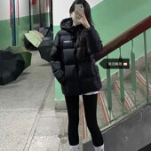 宽松加厚连帽短款 黑色羽绒棉服女冬季 2024年新款 面包服棉衣外套潮