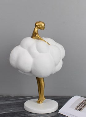 简约现代客厅电视柜创意云朵人摆件样板房博古架橱窗雕塑软装摆设