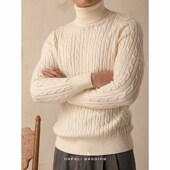 秋冬季 商务休闲套头百搭打底衫 高领毛衣男修身 免烫保暖羊毛针织衫