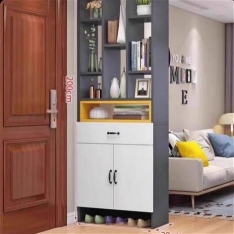 新款实木进门玄关柜门厅柜简约现代多功能鞋柜屏风一体置物衣帽柜