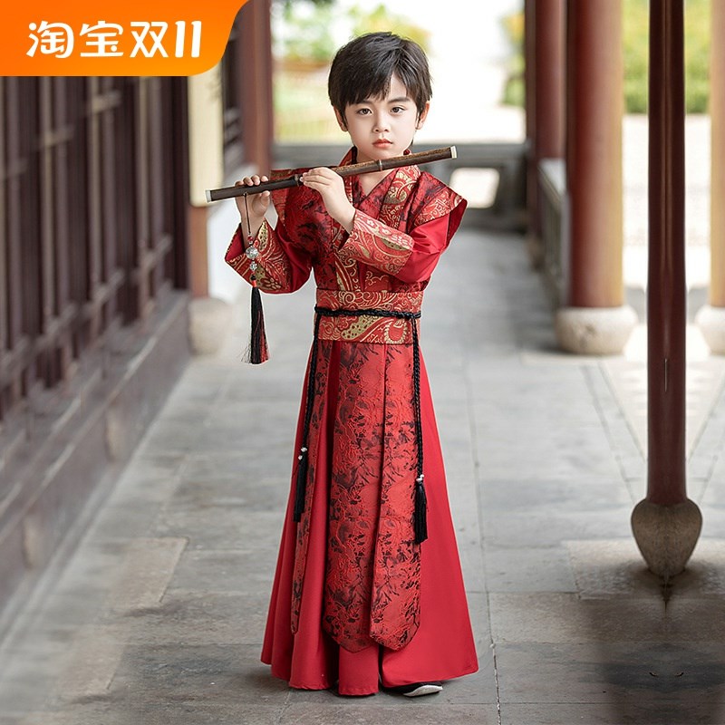 男童汉服2024春秋新款中国风帅气儿童古装侠客国学演出服套装