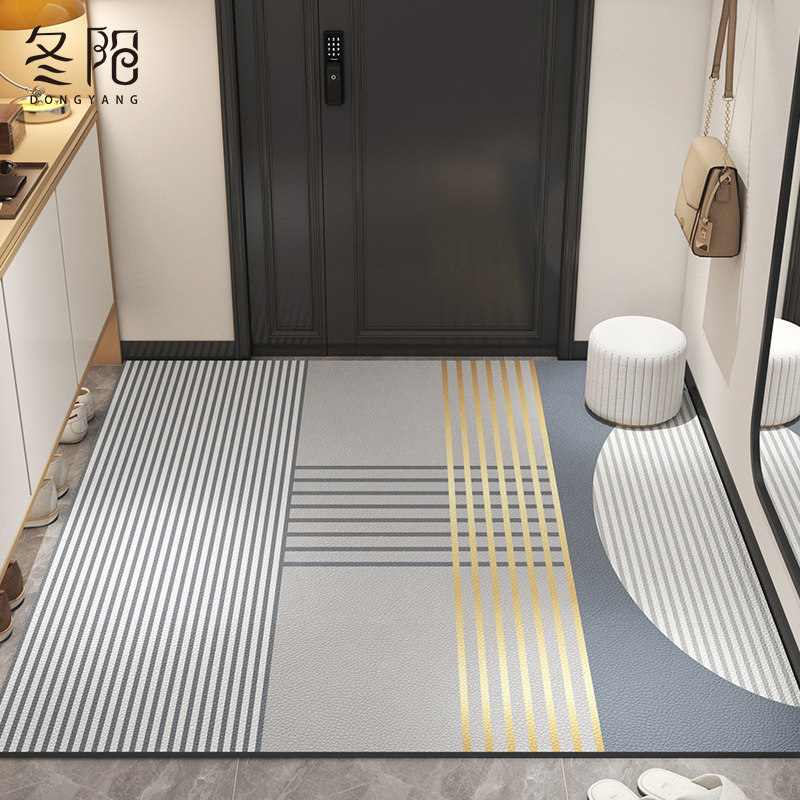 入户门地垫pvc可擦免洗进门大门口脚垫2023新款玄关门垫皮革地毯