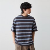 Vavu日常通勤条纹短袖 圆领T恤男女情侣春夏宽松基础百搭半袖 上衣
