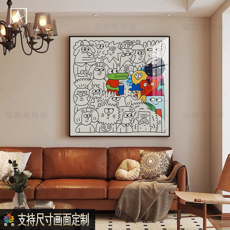 民宿酒店样板间房间挂画奶油侘寂风卧室床头装P饰画现代软装无框
