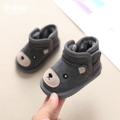 宝宝鞋子a女1-3岁冬季加绒加厚婴幼儿软底学步棉鞋男童保暖雪地靴
