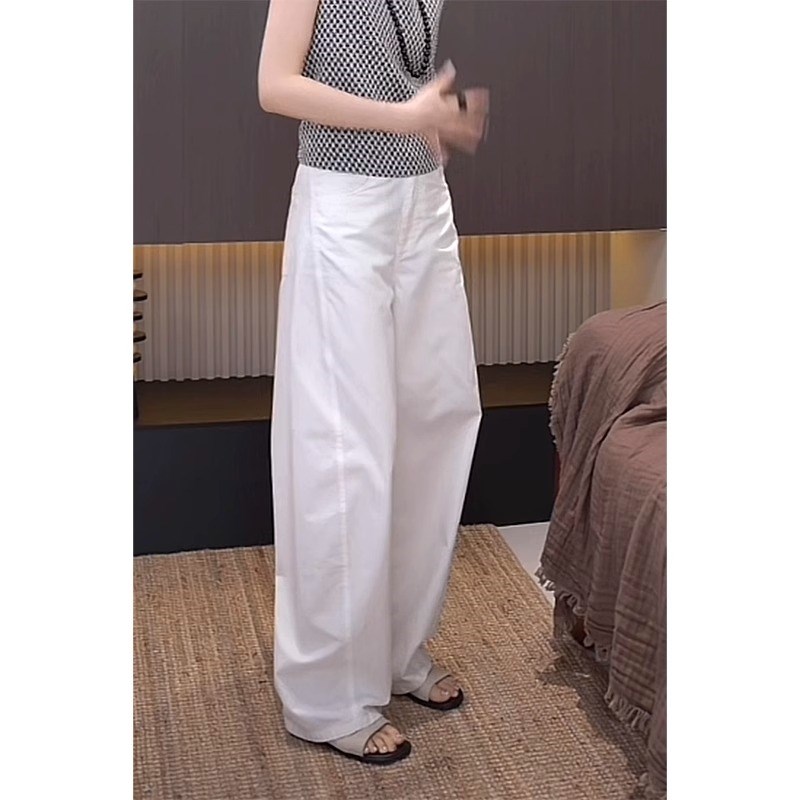 老钱风松驰感洗水棉凉感阔腿裤夏季挺阔有型垂感高级百搭休闲裤子