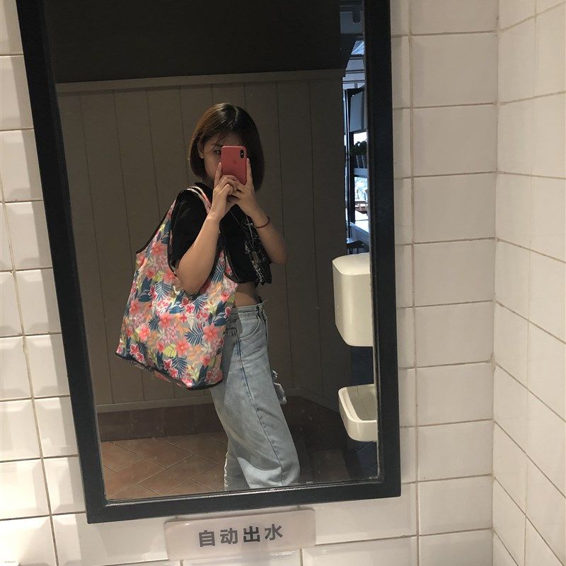 简约帆布布袋折叠收纳包购物袋布艺买菜妈咪手提袋便捷可放拉杆箱,箱包皮具/热销女包/男包,旅行袋,淘宝优惠券,粉丝福利购,淘宝优惠卷