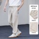 柔软透气束脚裤 商场撤柜男士 米色松紧抽绳工装 时尚 春夏新款 休闲裤