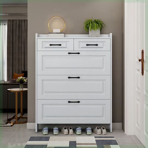 翻斗鞋柜超薄家用进门口s省空间大容量玄关柜白色简约现代收纳鞋