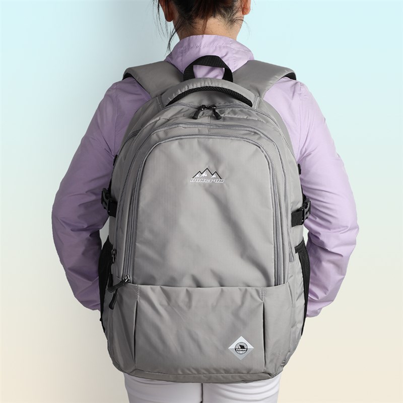 新款休闲男女旅行双肩包大容量商务多口袋电脑背包纯色大学生书包