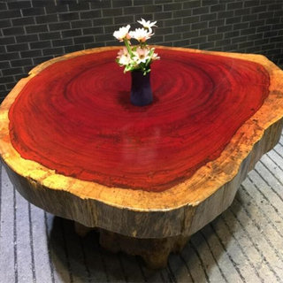 尺寸：114-114-11非洲红花梨大板大板实木原木红木茶桌茶台书桌