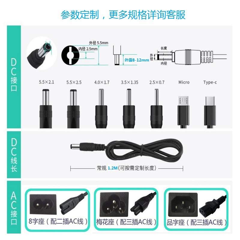供应欧规EAC CE认证24V5A12V10A 15V8A开关电源120W电源适配器