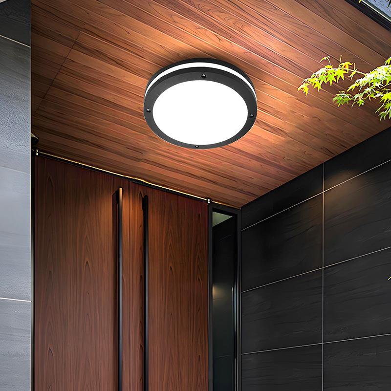 TRIAC可控硅全光谱户外防水吸顶灯圆形防雨简约人体感应免开孔过