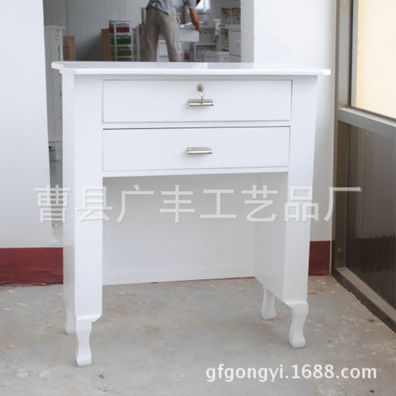 厂家批发实木小型接待柜台 木质白色收银台 电脑桌收银台现货批发