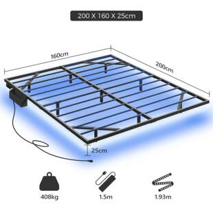 悬浮铁艺床架无床头金属框架一体式排骨架卧室酒店公寓单人双人床