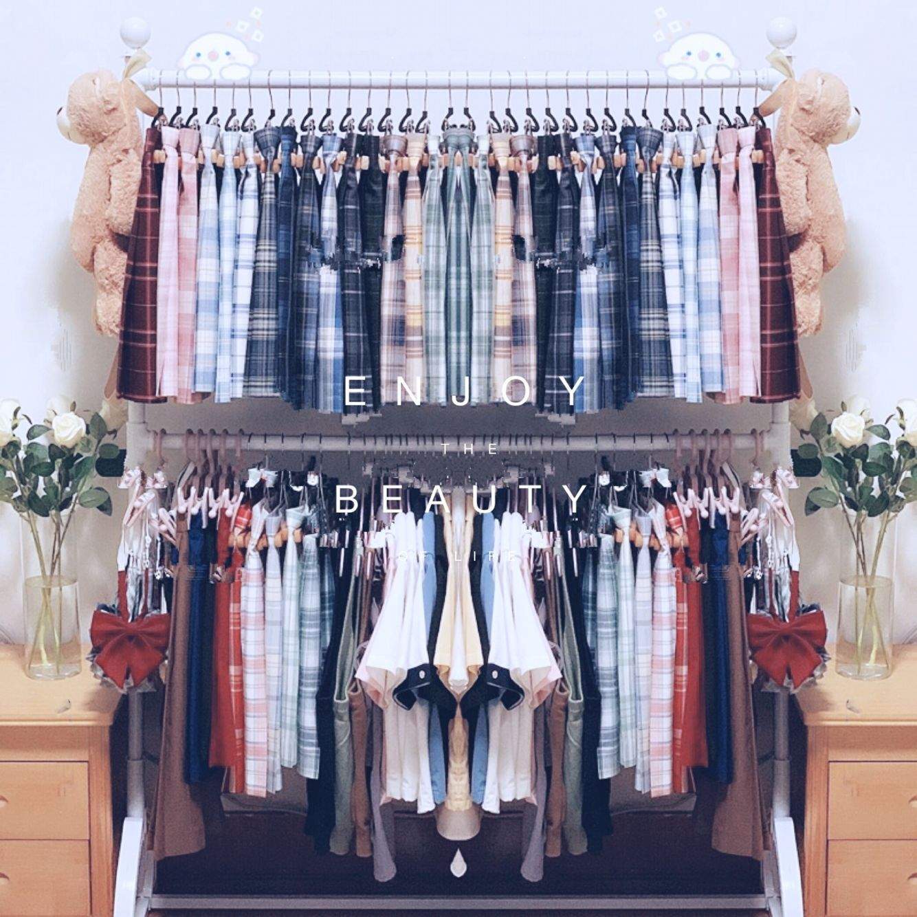 女装服装店展示架落地童装店货架铁艺陈列架jk制服格裙双层挂衣架