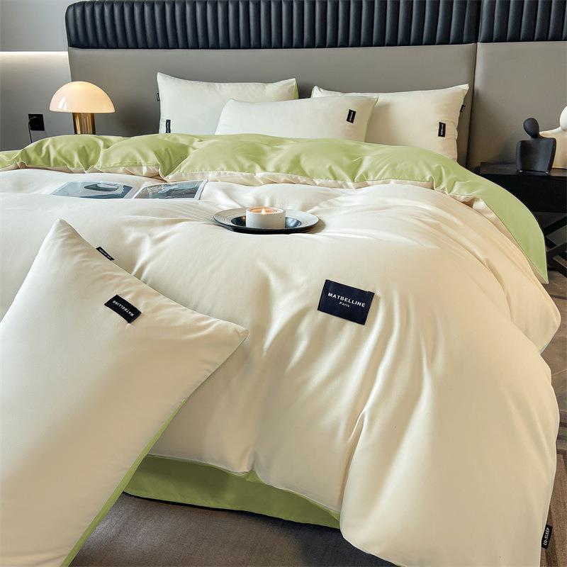 水洗磨毛床单四件套北欧简约床上三件套被套南通家纺床品床笠