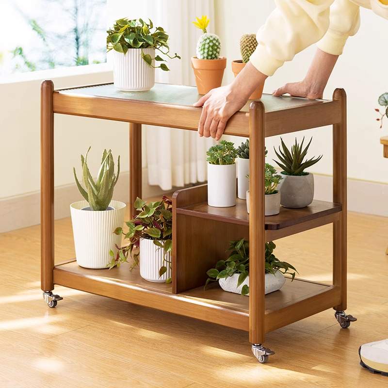 阳台花架子花盆植物架阳台可移动客厅大厅用室内木制落地花架