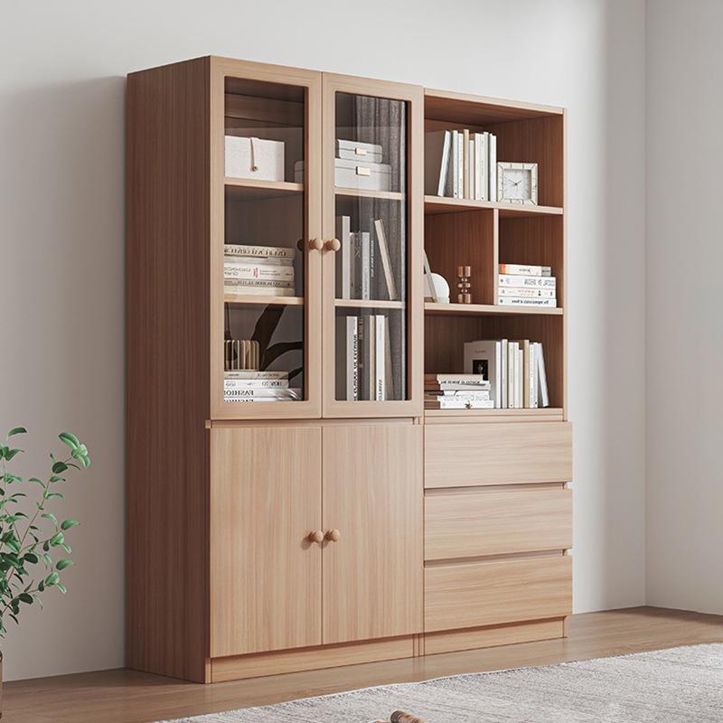 书柜家用双开门全封闭落地书架防尘客厅阳台多层带抽屉储物收纳柜