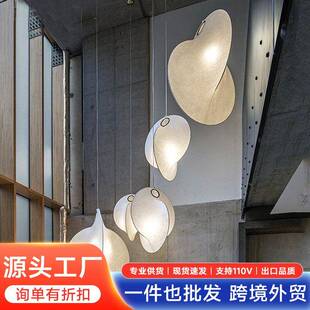 现代简约flos蚕丝布艺灯餐厅吧台橱窗灯具客厅卧室书房楼梯间吊灯