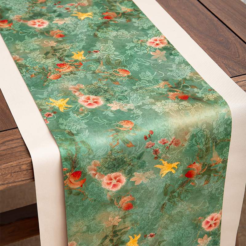 美式桌旗桌布茶席垫中式长条防水布艺茶几国风茶室布置茶台防滑垫