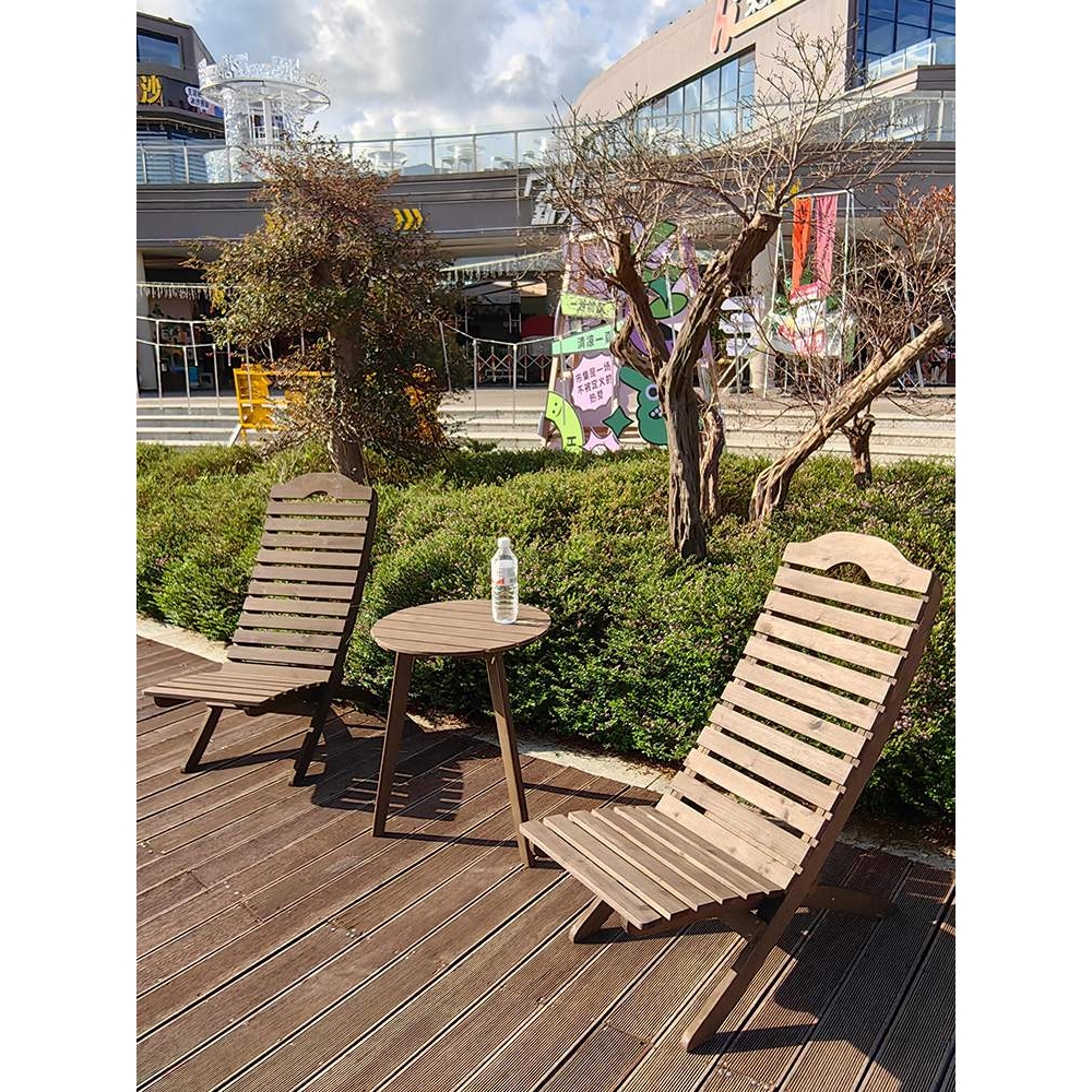 A10L实木靠背躺椅家用阳台客厅民宿办公室懒人小沙发单人椅子舒服