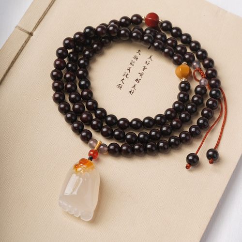 原创民族国风小叶紫檀手串女文玩多圈手链佛珠DIY毛衣链礼物挂饰