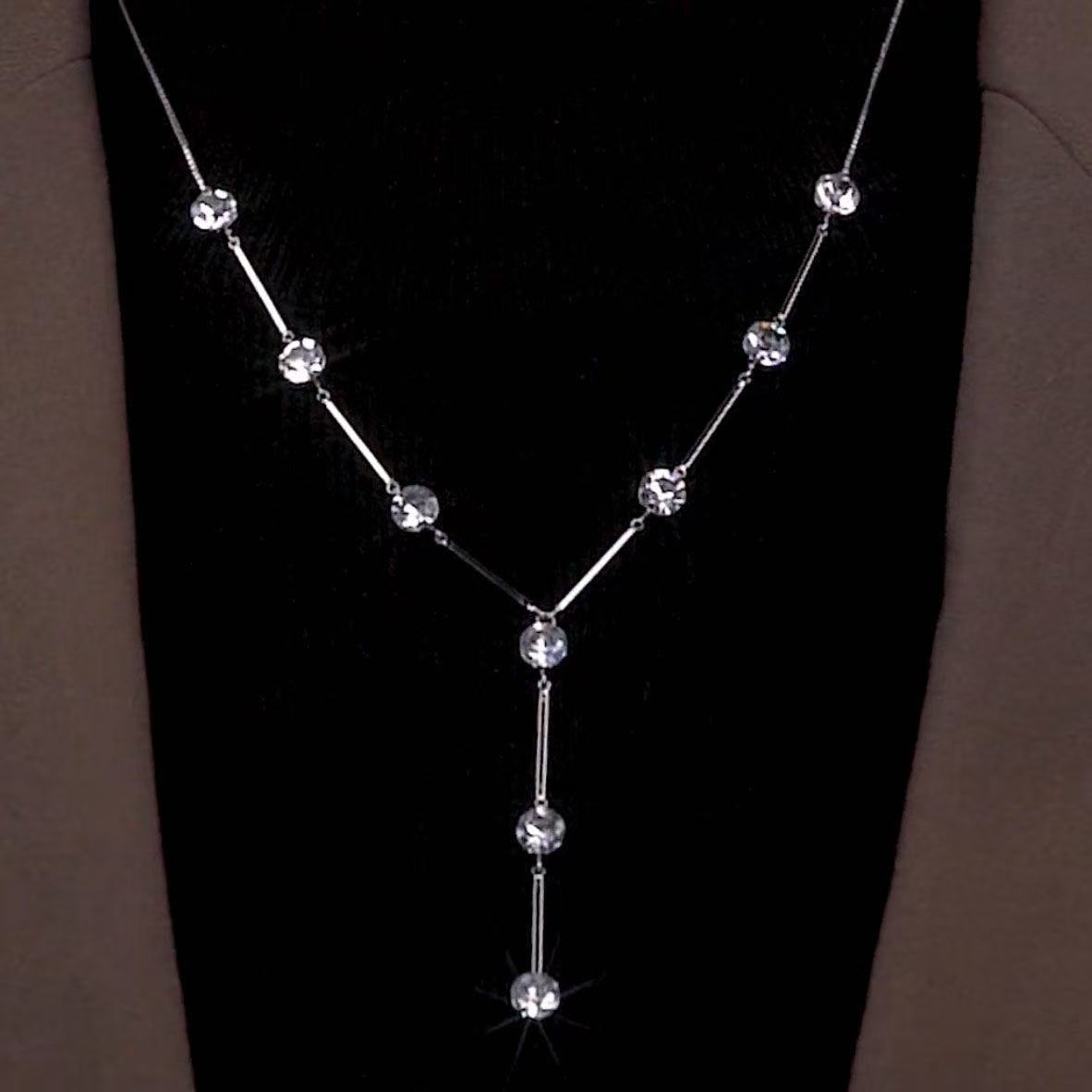 双层珍珠项链超闪满钻流苏项链女款2025新款轻奢高级感锁骨链颈链