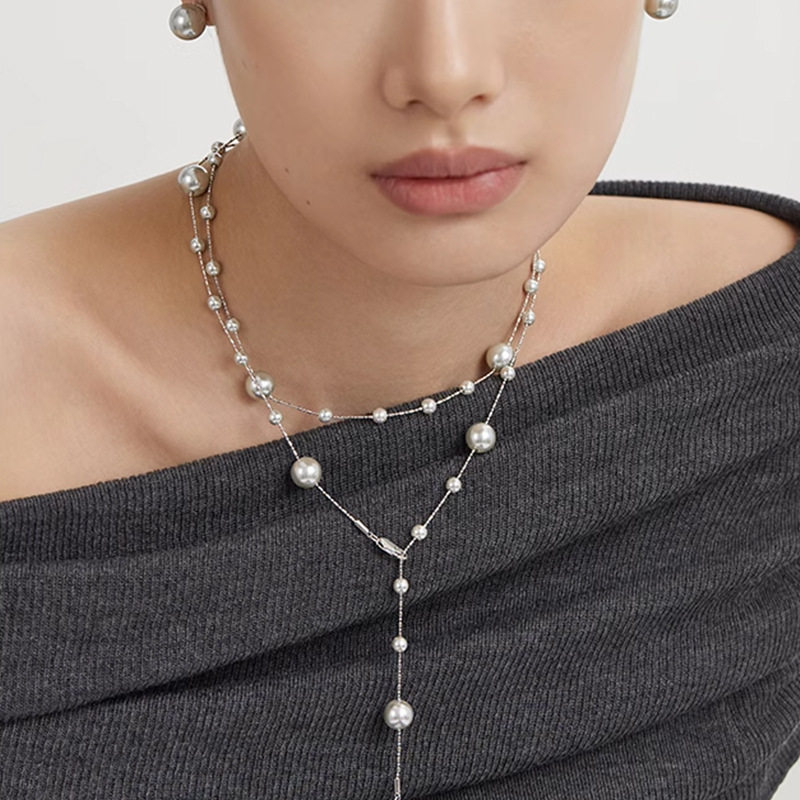 法式复古满天星珍珠项链女轻奢气质高级设计感时尚叠戴多戴毛衣链