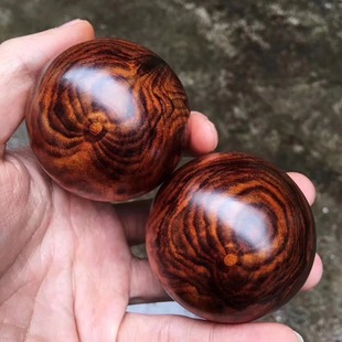 海南黄花梨鬼脸对眼 海黄对眼5.0mm保健球 鬼脸保健球健身球