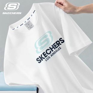 宽松棉t休闲体恤衫 斯凯奇短袖 纯棉半袖 t恤男2025夏季 官网旗舰 新款