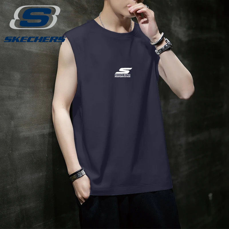 斯凯奇坎肩背心男款夏季新款无袖T恤宽松跑步健身冰丝速干运动服