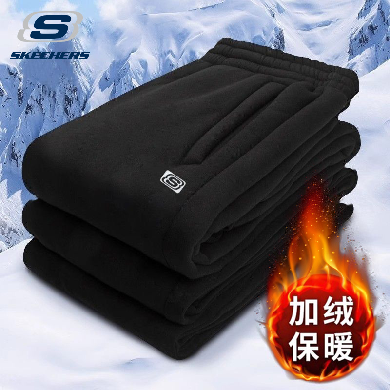 斯凯奇运动裤男加厚保暖束脚卫裤