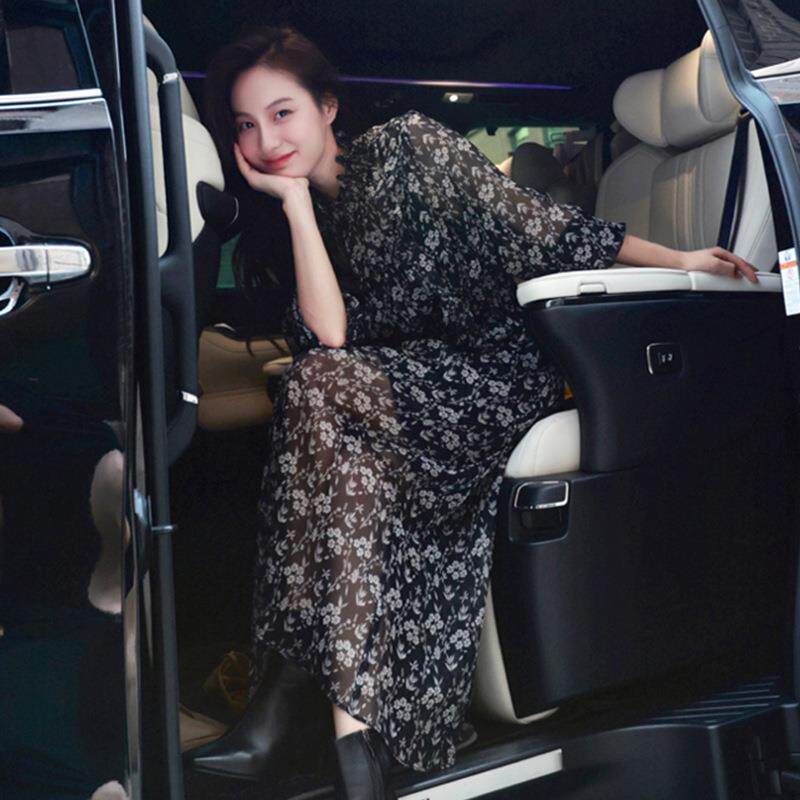 法式洋气显瘦两件套长裙小众气质减龄雪纺碎花连衣裙2025春季新款