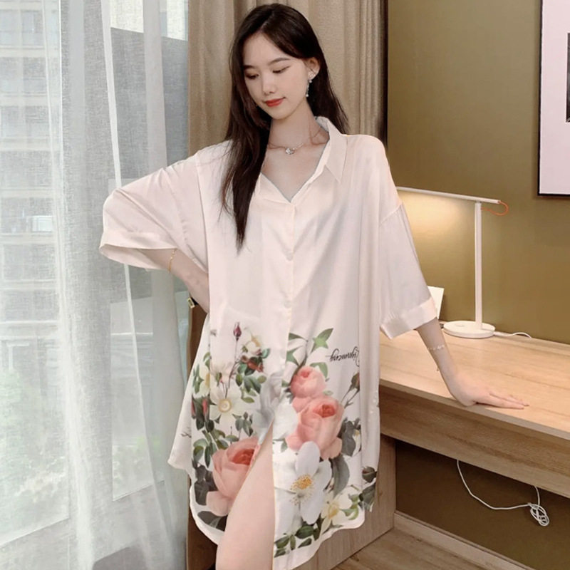 薄款轻奢高级感短袖睡裙女款夏季