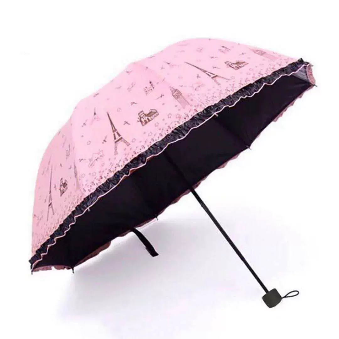 十骨八骨双人雨伞大号黑胶伞防晒晴雨两用折叠男女防紫外线太阳伞