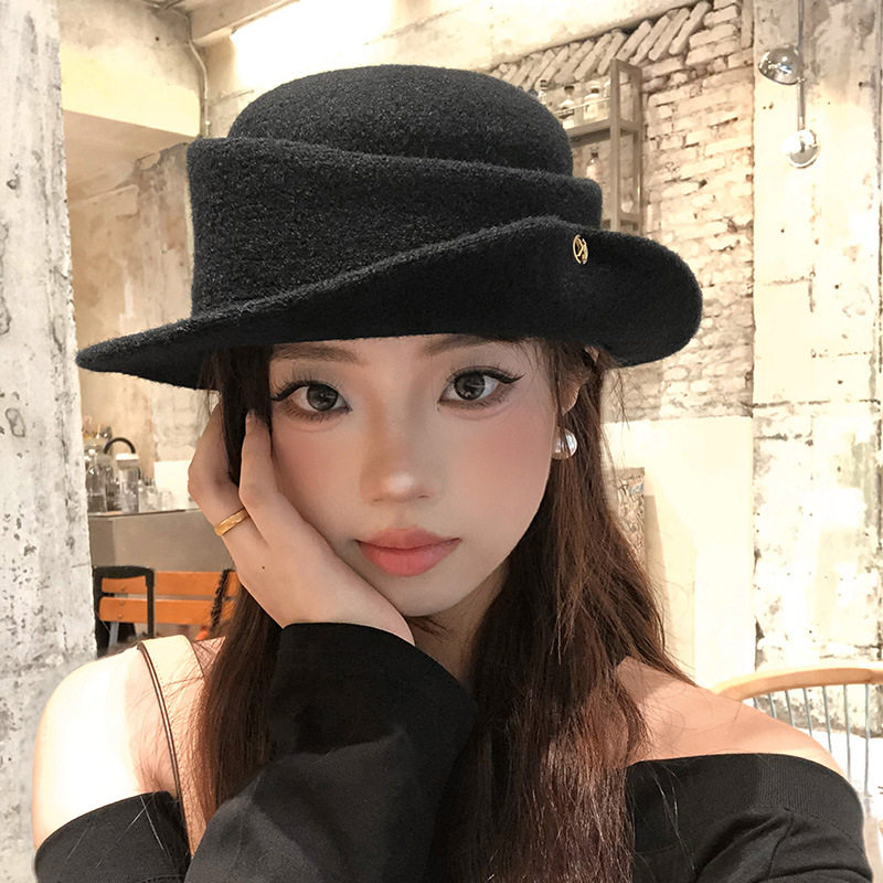 留洋千金风蝴蝶结礼帽女生冬