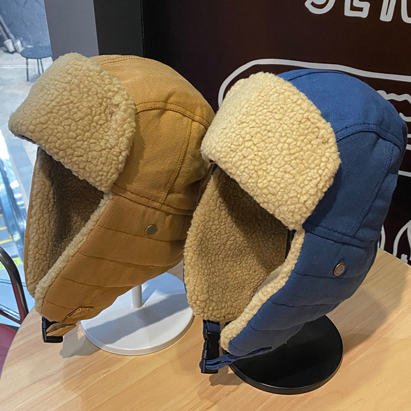 现货Men Women's Ear Protection Cap Trapper Bomber Warm Troop
