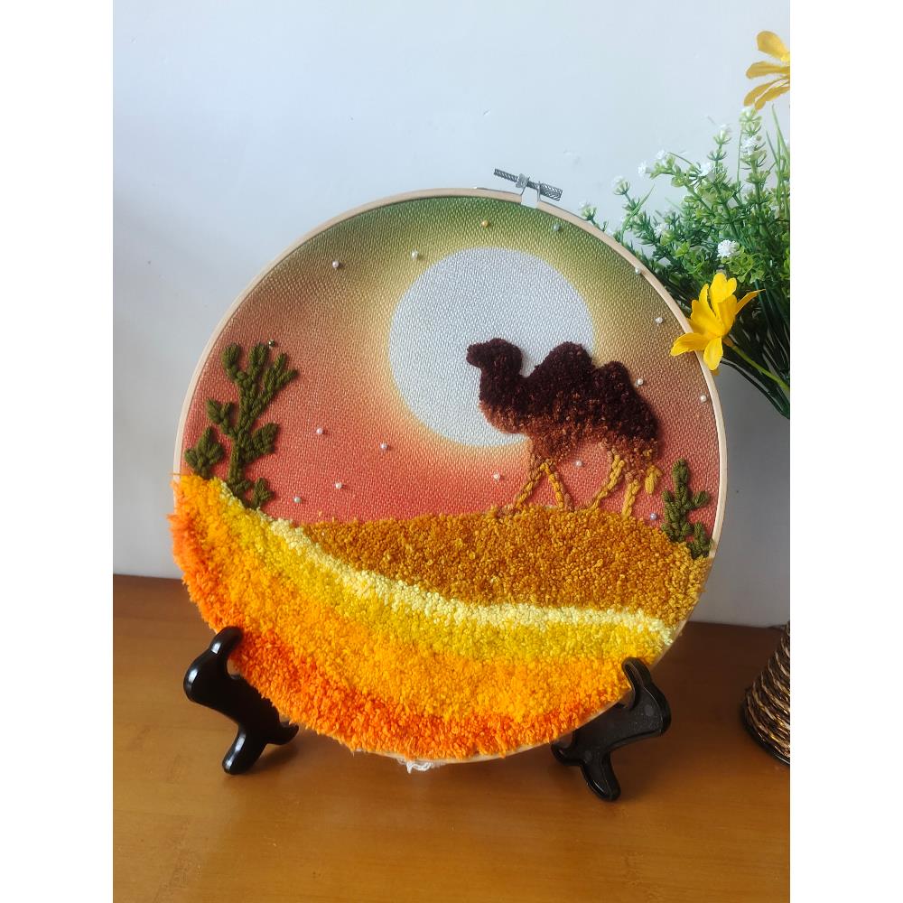 俄罗斯戳戳绣diy森系手工毛线刺绣挂画材料包戳戳乐针儿童装饰画图片