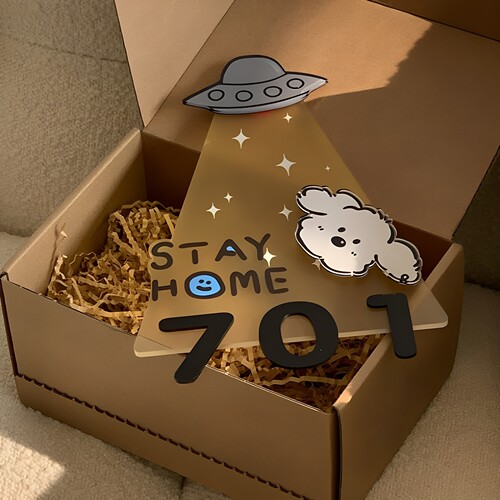 潦草家族门牌号家用发光磁吸入户门牌号码牌定制创意可爱门贴装饰