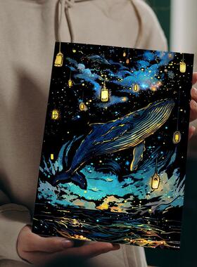 夜光刮刮画A4成人节日礼物炫彩刮刮画diy减压刮画纸成人手工减压