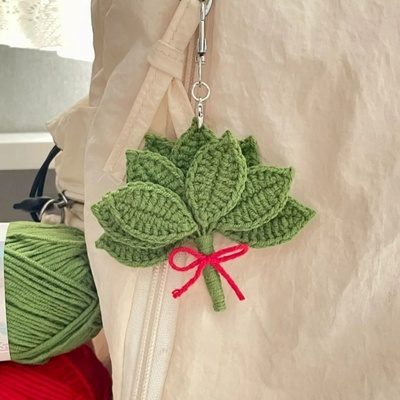 钩织柚子叶手工编织diy挂件创意钥匙扣露思同款柚子叶材料包送人