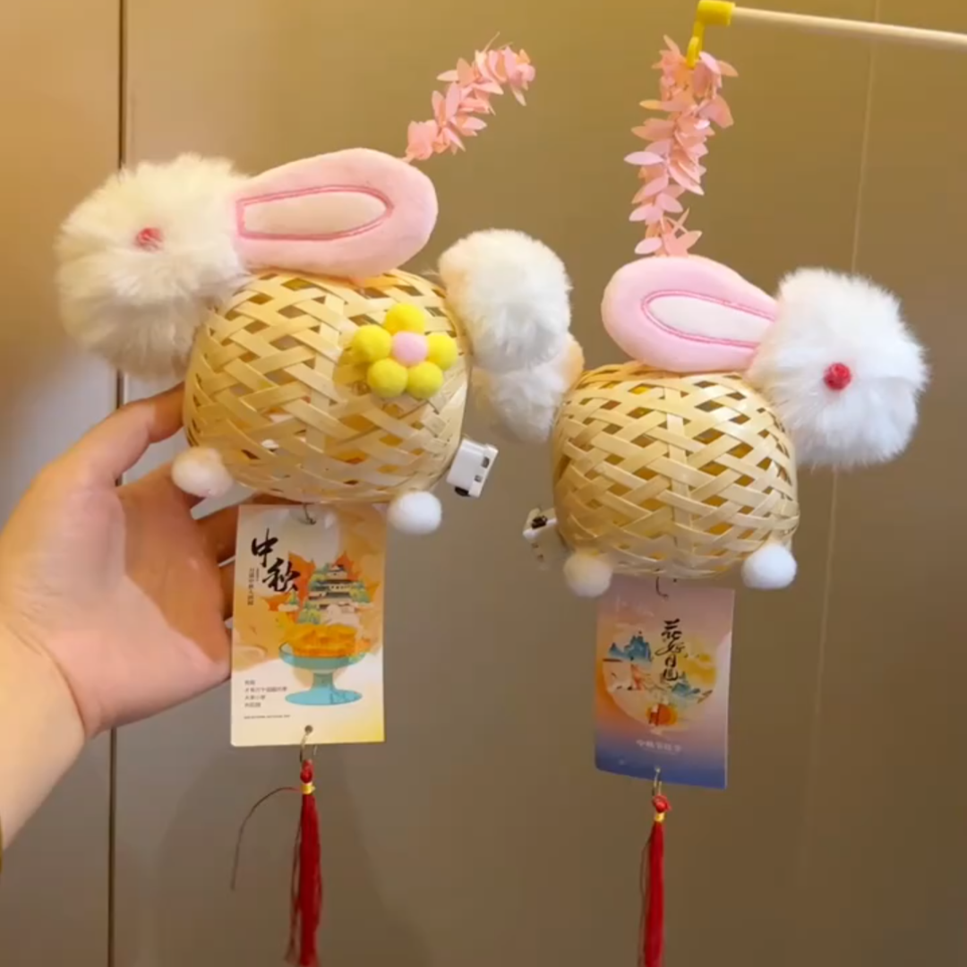 中秋古风儿童发光手提音乐兔子灯