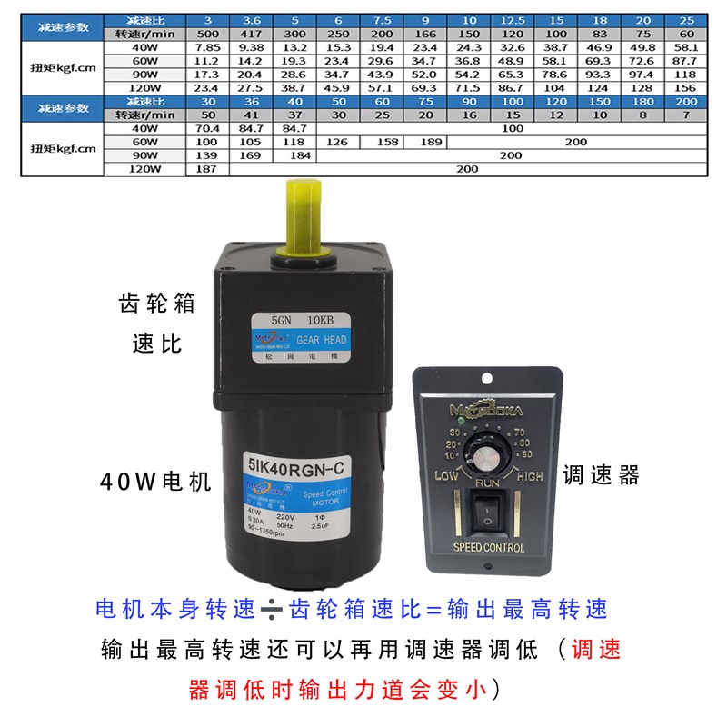 新品小型220V调速马达 可u调无y极变速交流低速齿轮减速马达25120