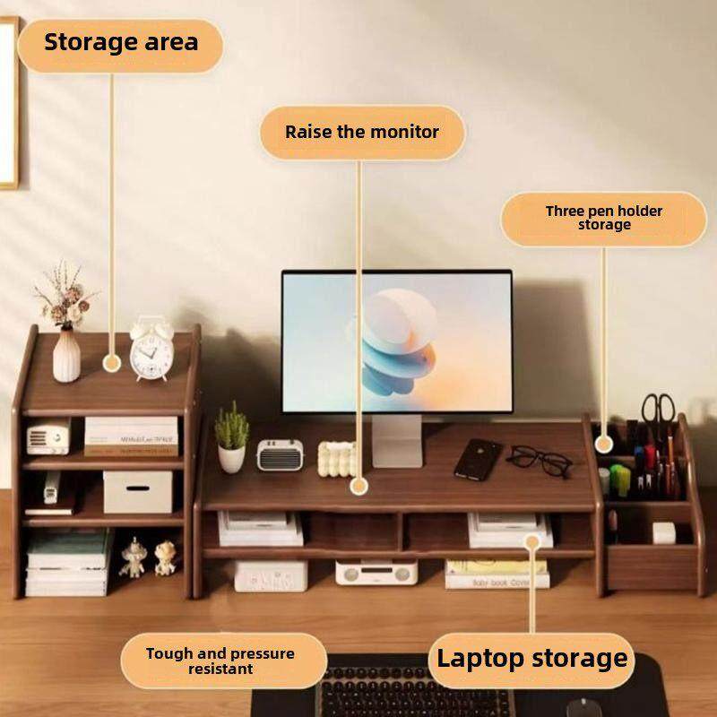 笔记本电脑增高架台式显示器垫高支架办公室置物架桌上键盘收纳架