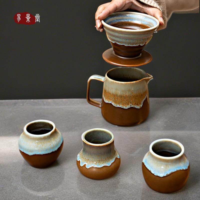 易景堂 手冲咖啡套装家用咖啡杯陶瓷咖啡滤杯V60滴滤式萃取分享壶